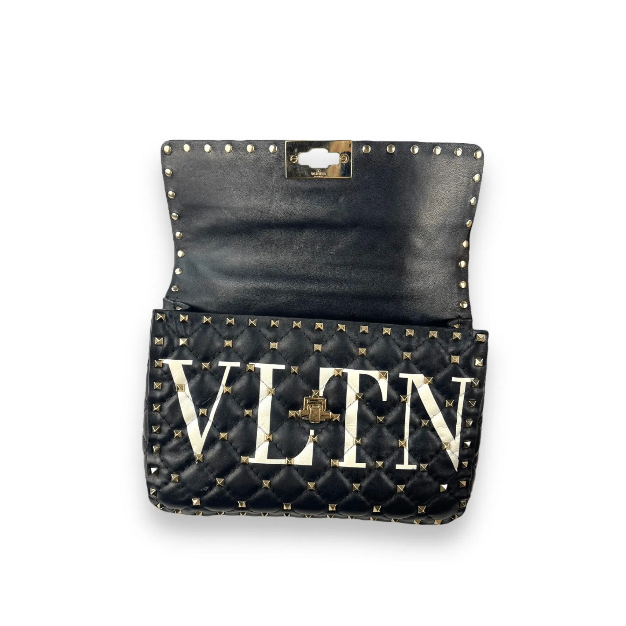 Valentino Rockstud Quilted Top Handle Bag