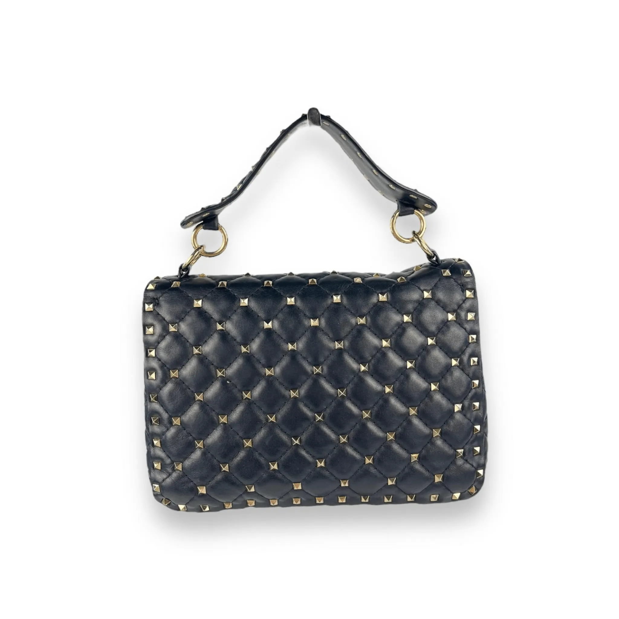 Valentino Rockstud Quilted Top Handle Bag
