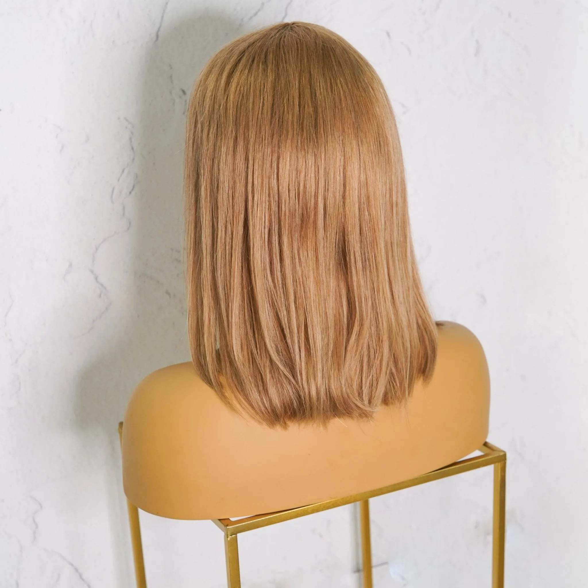 VICTORIA Caramel Human Hair Fringe Wig