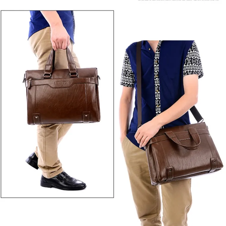 WEIXIER 15036-4 Multifunctional Men Business Handbag Computer Briefcase Single Shoulder Bag with Handbag (Black)
