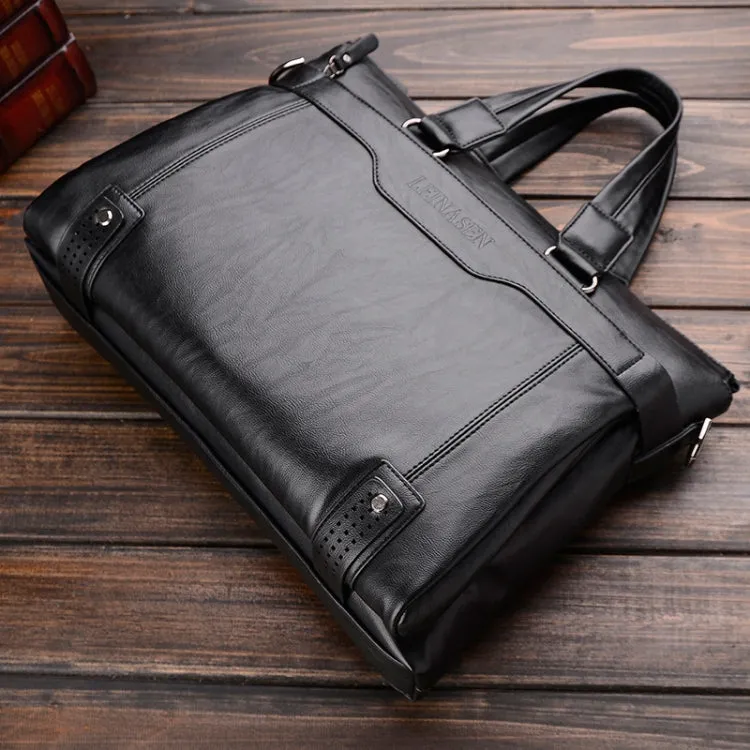 WEIXIER 15036-4 Multifunctional Men Business Handbag Computer Briefcase Single Shoulder Bag with Handbag (Black)