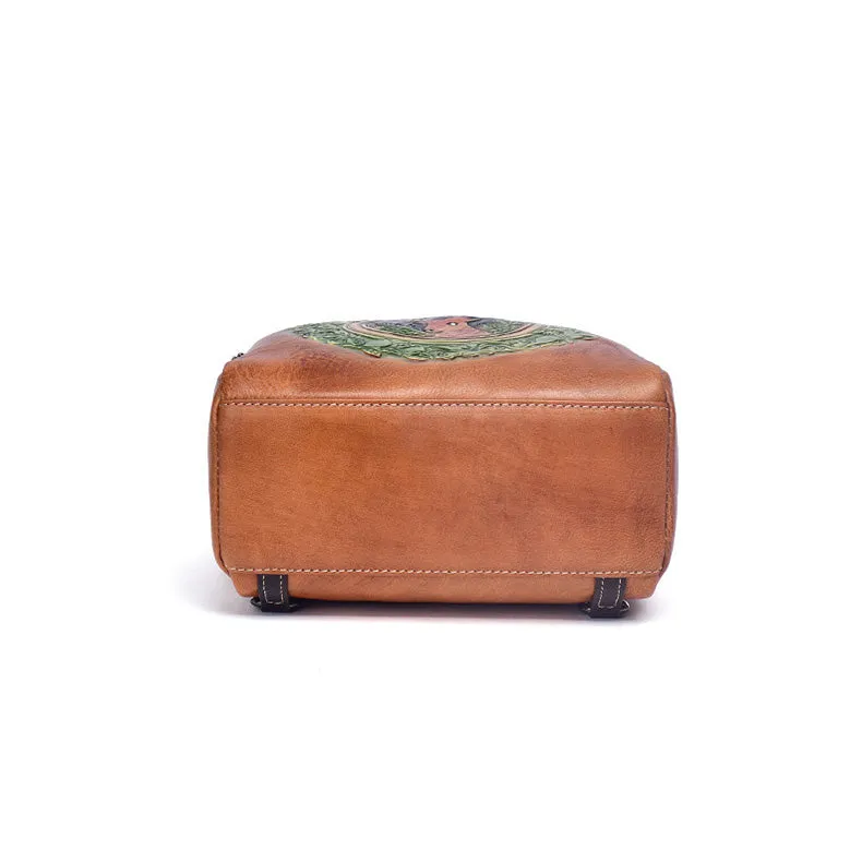 Women's Mini Leather Convertible Backpack Crossbody Bag Leather Rucksack For Women